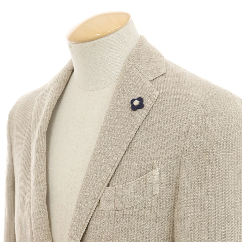 【中古】ラルディーニ LARDINI リネンコットン 3B カジュアルジャケット ベージュ【 44 】【 状態ランクC 】【 メンズ 】