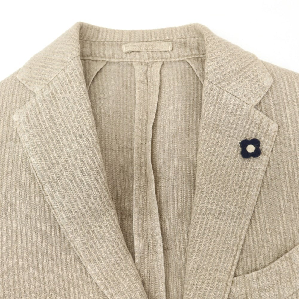 【中古】ラルディーニ LARDINI リネンコットン 3B カジュアルジャケット ベージュ【 44 】【 状態ランクC 】【 メンズ 】