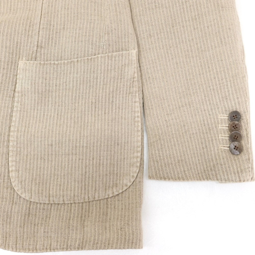 【中古】ラルディーニ LARDINI リネンコットン 3B カジュアルジャケット ベージュ【 44 】【 状態ランクC 】【 メンズ 】