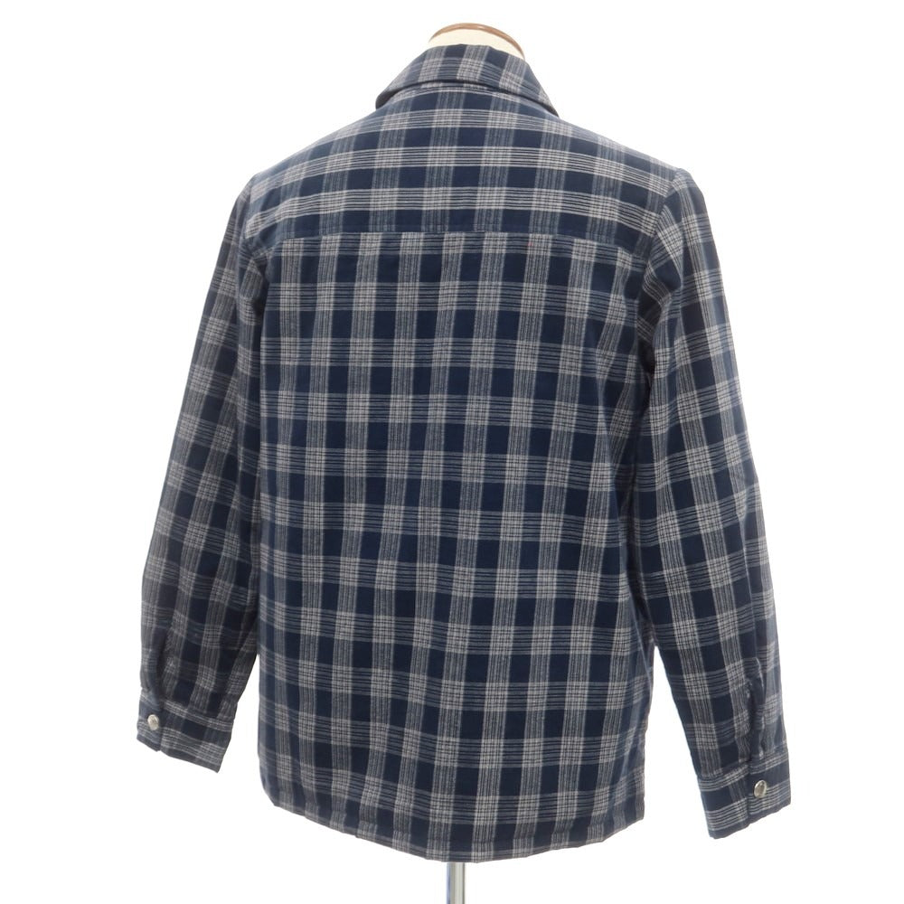 【中古】アーペーセー A.P.C. コットン コーデュロイ チェック 中綿ブルゾン カバーオール ネイビーxホワイト【 M 】【 状態ランクB 】【 メンズ 】