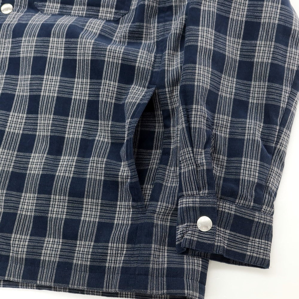 【中古】アーペーセー A.P.C. コットン コーデュロイ チェック 中綿ブルゾン カバーオール ネイビーxホワイト【 M 】【 状態ランクB 】【 メンズ 】