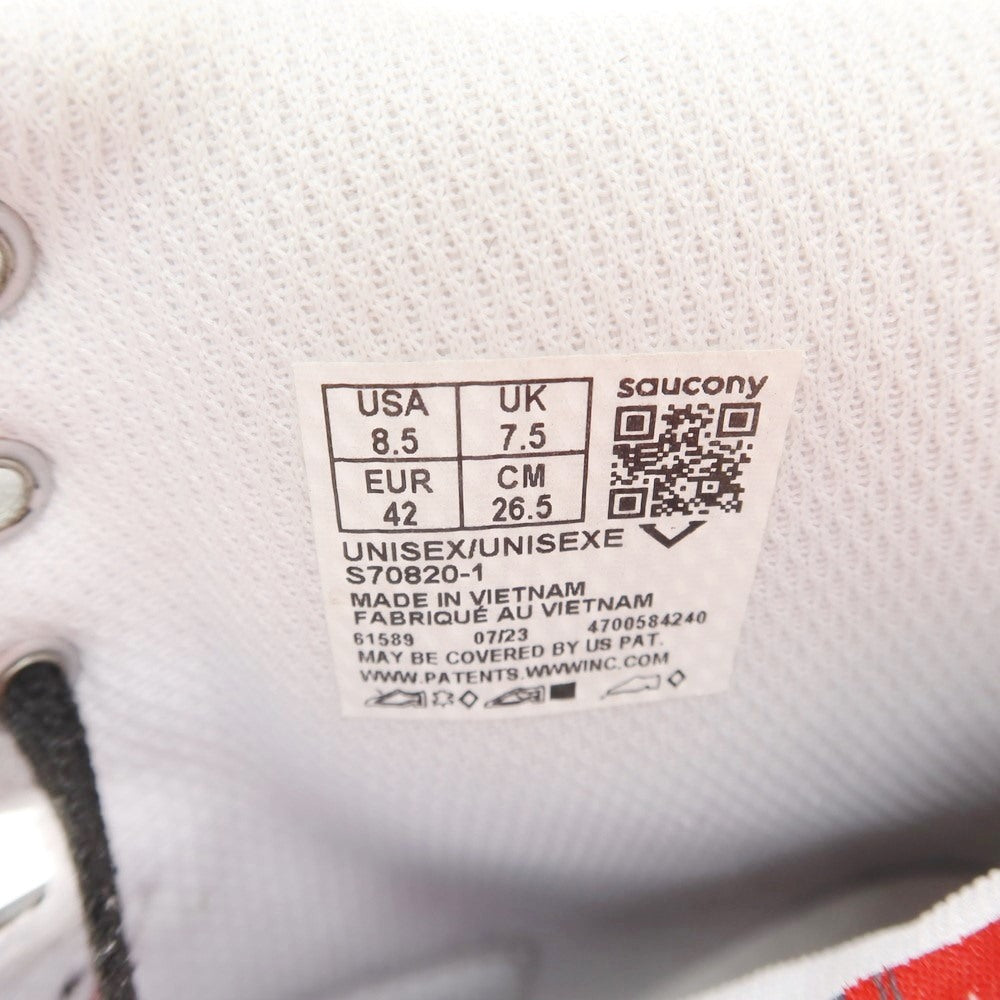 【中古】サッカニー SAUCONY × BEAMS Spot-bilt レザー スニーカー ホワイトxレッド【 26.5cm 】【 状態ランクB 】【 メンズ 】