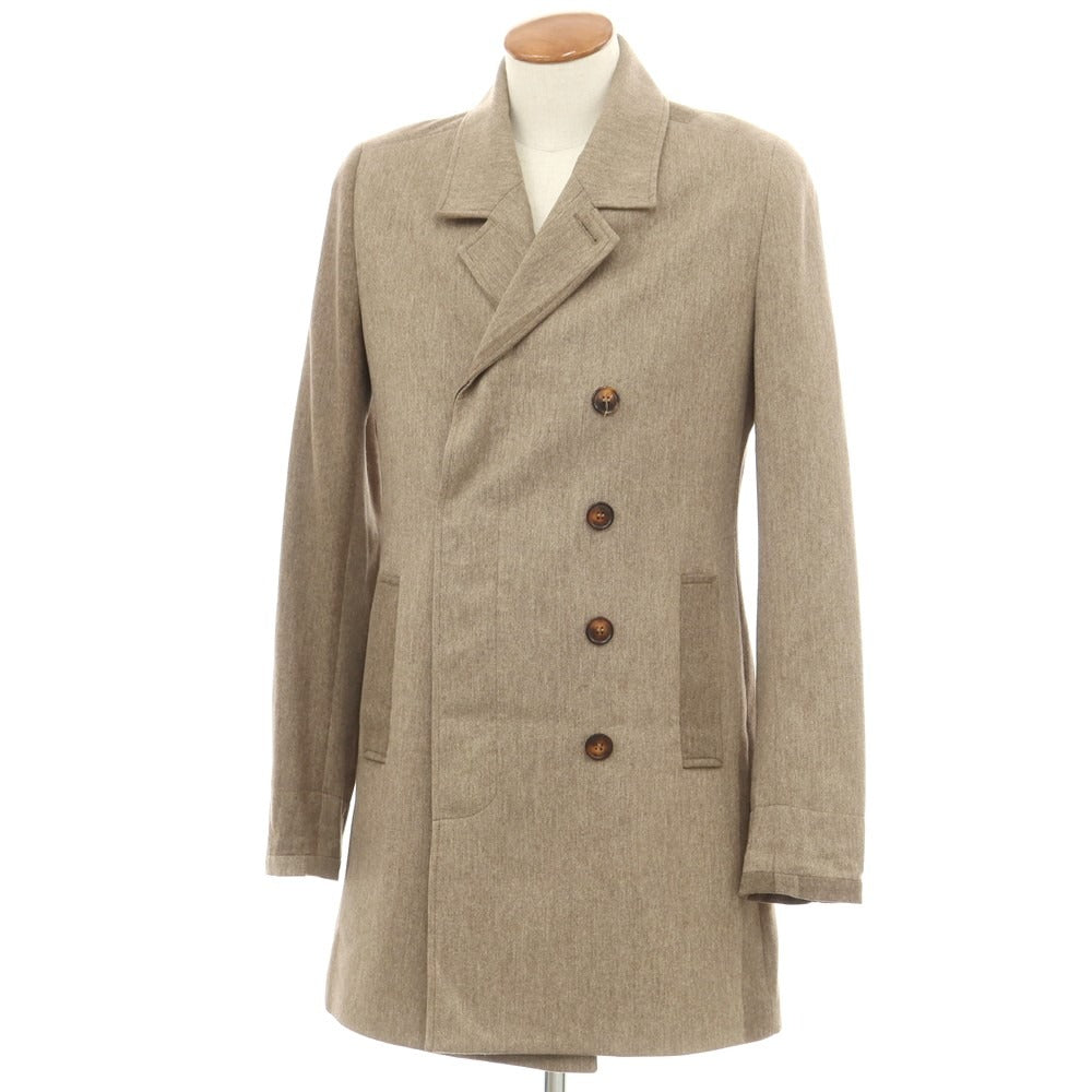 【中古】ステファンシュナイダー STEPHAN SCHNEIDER ウール ダブルブレストコート ダークベージュ【 4 】【 状態ランクC 】【 メンズ 】