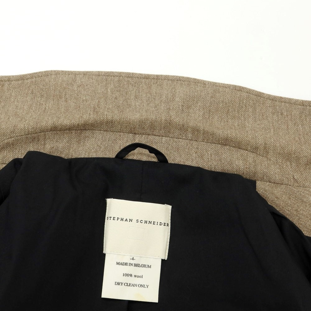 【中古】ステファンシュナイダー STEPHAN SCHNEIDER ウール ダブルブレストコート ダークベージュ【 4 】【 状態ランクC 】【 メンズ 】