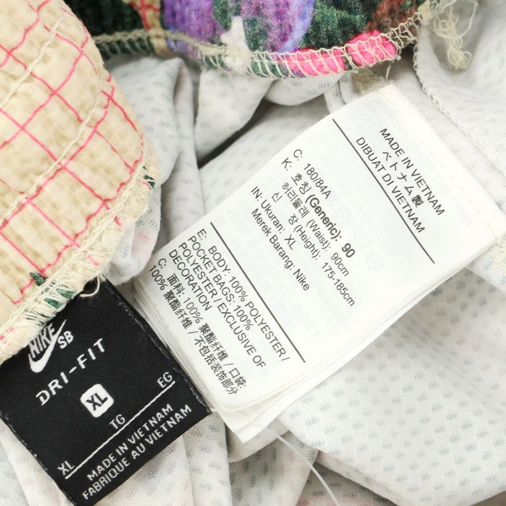 【中古】ナイキ NIKE フラワー柄 ポリエステル ショートパンツ ベージュxグリーン【 XL 】【 状態ランクB 】【 メンズ 】