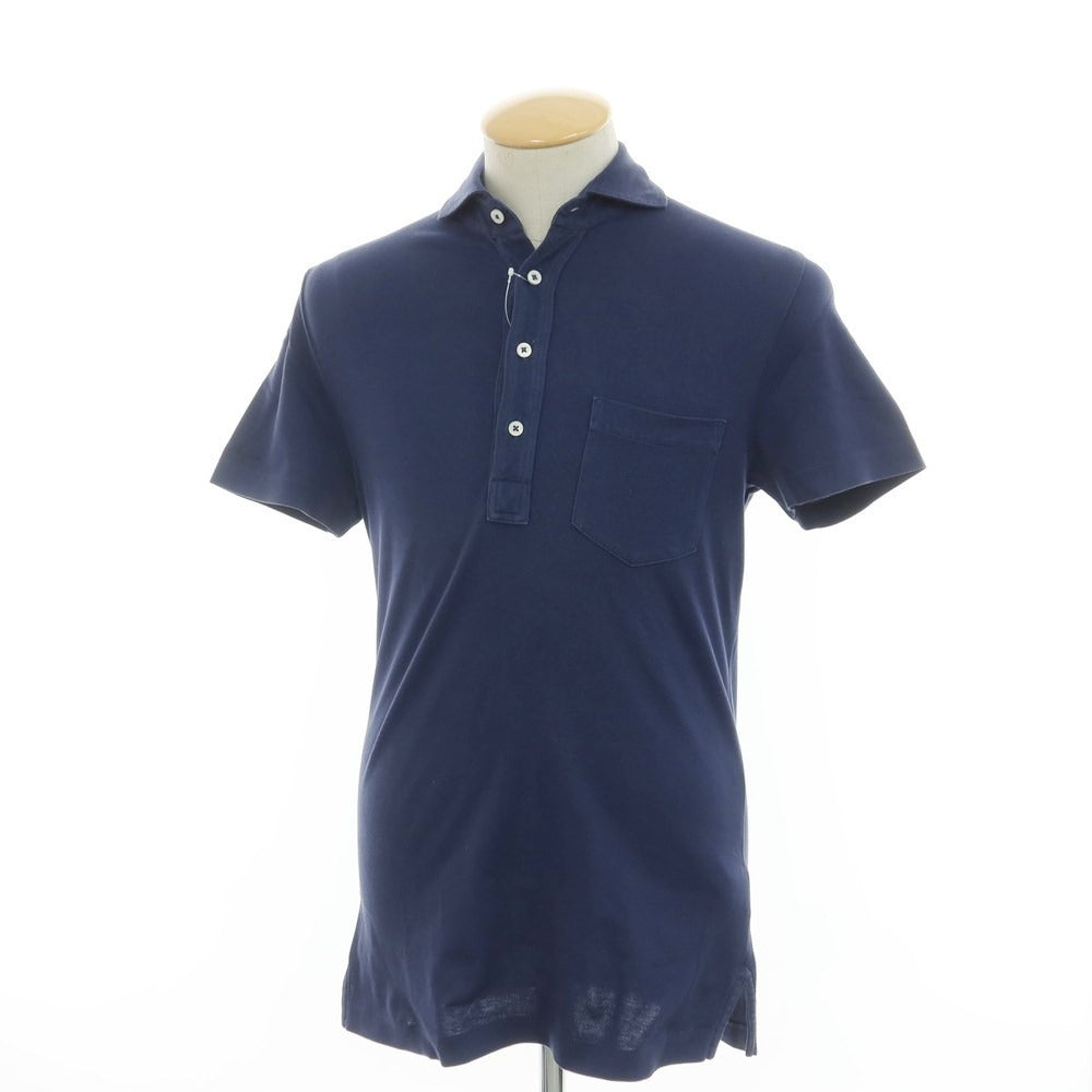 【中古】ラルフローレン パープルレーベル RalphLauren Collection Purple Label コットン鹿の子 半袖ポロシャツ ライトネイビー【サイズXS】【NVY】【S/S】【状態ランクC】【メンズ】【759184】