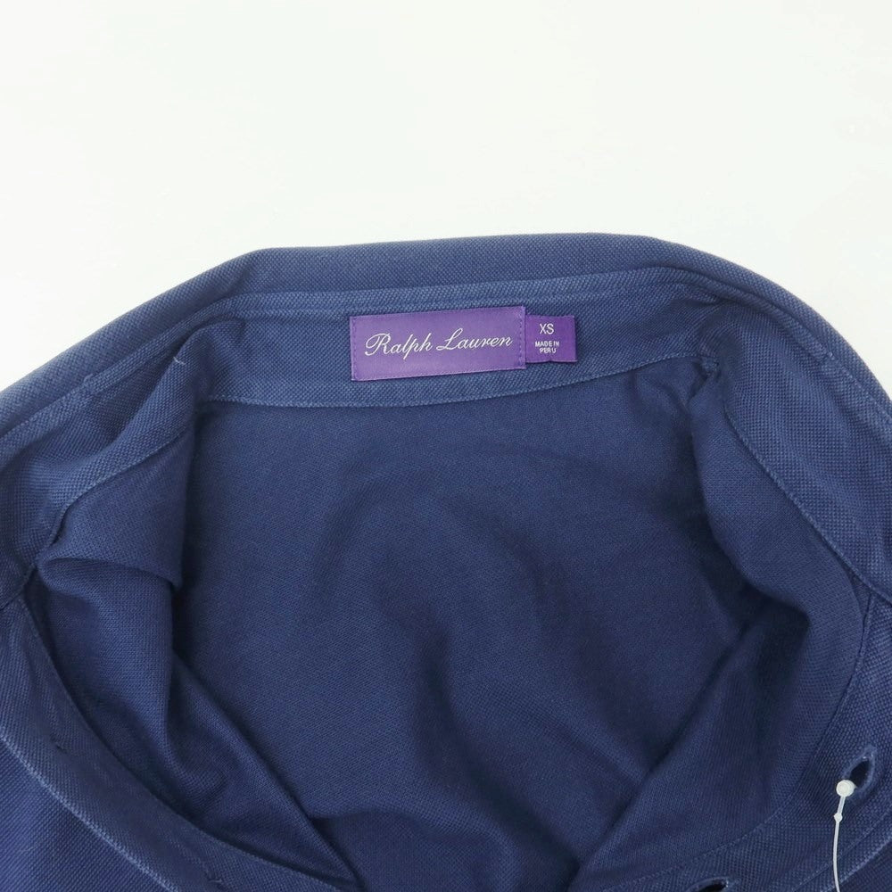 【中古】ラルフローレン パープルレーベル RalphLauren Collection Purple Label コットン鹿の子 半袖ポロシャツ ライトネイビー【サイズXS】【NVY】【S/S】【状態ランクC】【メンズ】【759184】