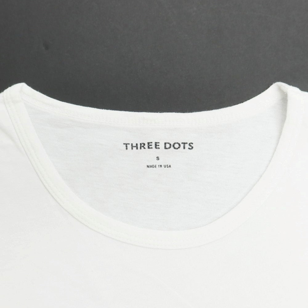 【中古】スリードッツ three dots コットン クルーネック 半袖Tシャツ ホワイト【サイズS】【WHT】【S/S】【状態ランクC】【メンズ】【759184】