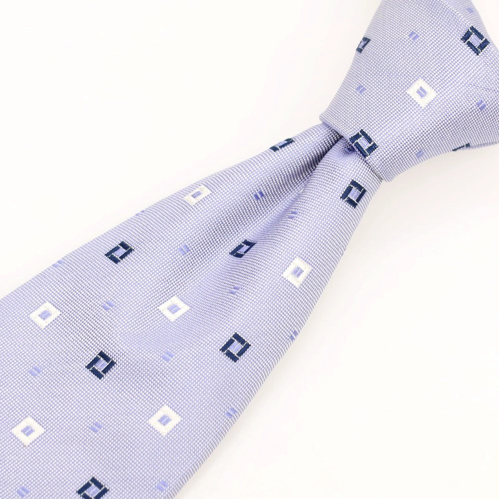 【中古】チェーザレ アットリーニ Cesare Attolini シルク 小紋柄ネクタイ ラベンダー【 状態ランクC 】【 メンズ 】