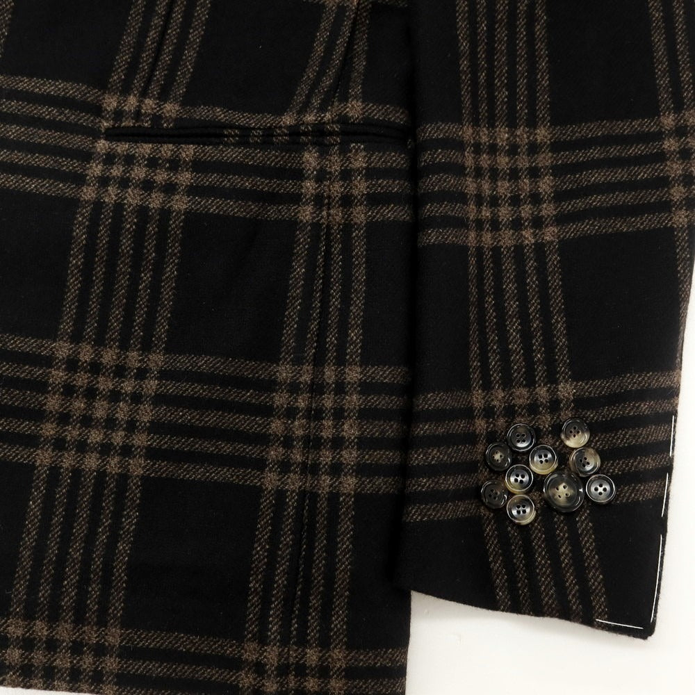 【新品アウトレット】スティレ ラティーノ STILE LATINO カシミヤ系 チェック 1B カジュアルジャケット ブラックxベージュ【 46 Drop8 】【 状態ランクN- 】【 メンズ 】