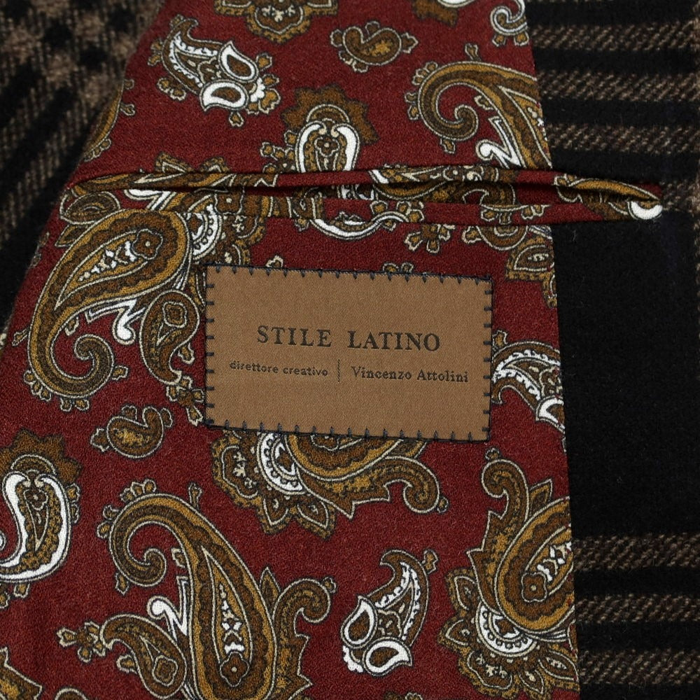 【新品アウトレット】スティレ ラティーノ STILE LATINO カシミヤ系 チェック 1B カジュアルジャケット ブラックxベージュ【 46 Drop8 】【 状態ランクN- 】【 メンズ 】