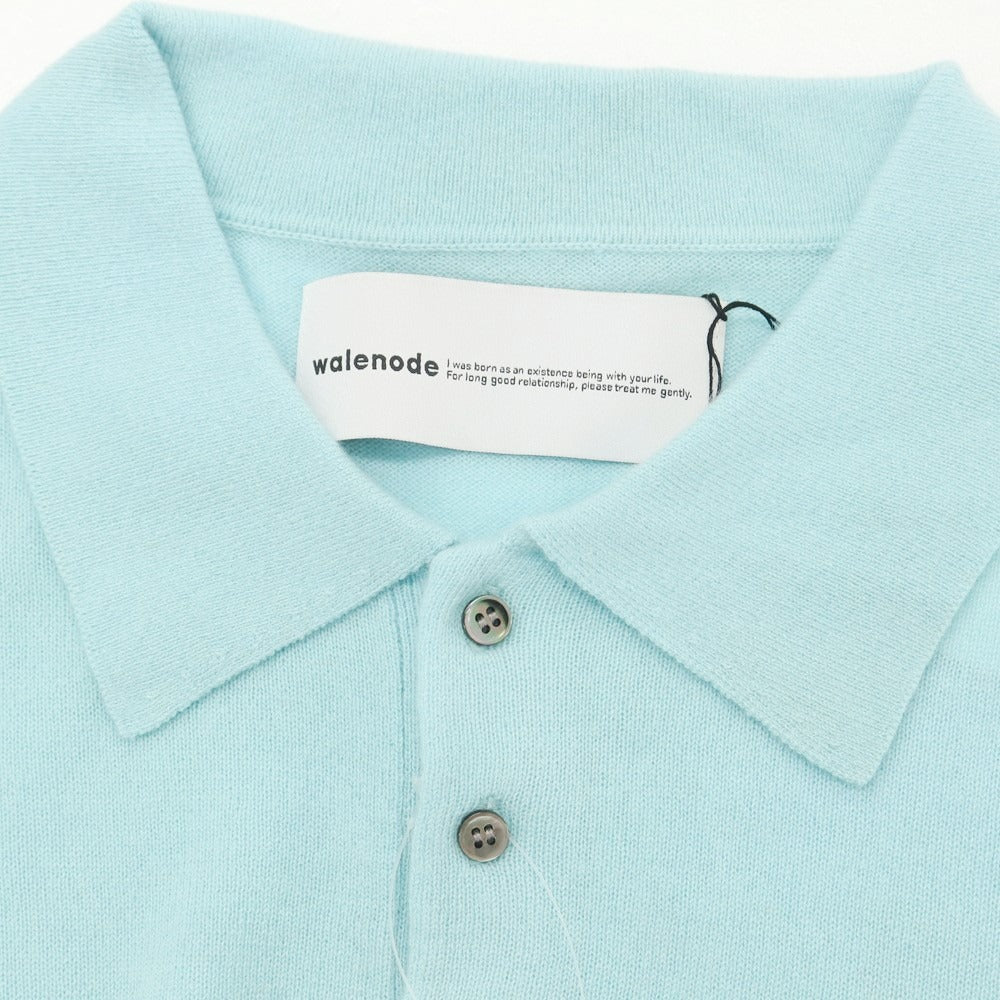 【中古】【未使用】ウェルノード walenode カシミヤ 長袖 ポロニット スカイブルー【 (0) 】【 状態ランクS 】【 メンズ 】