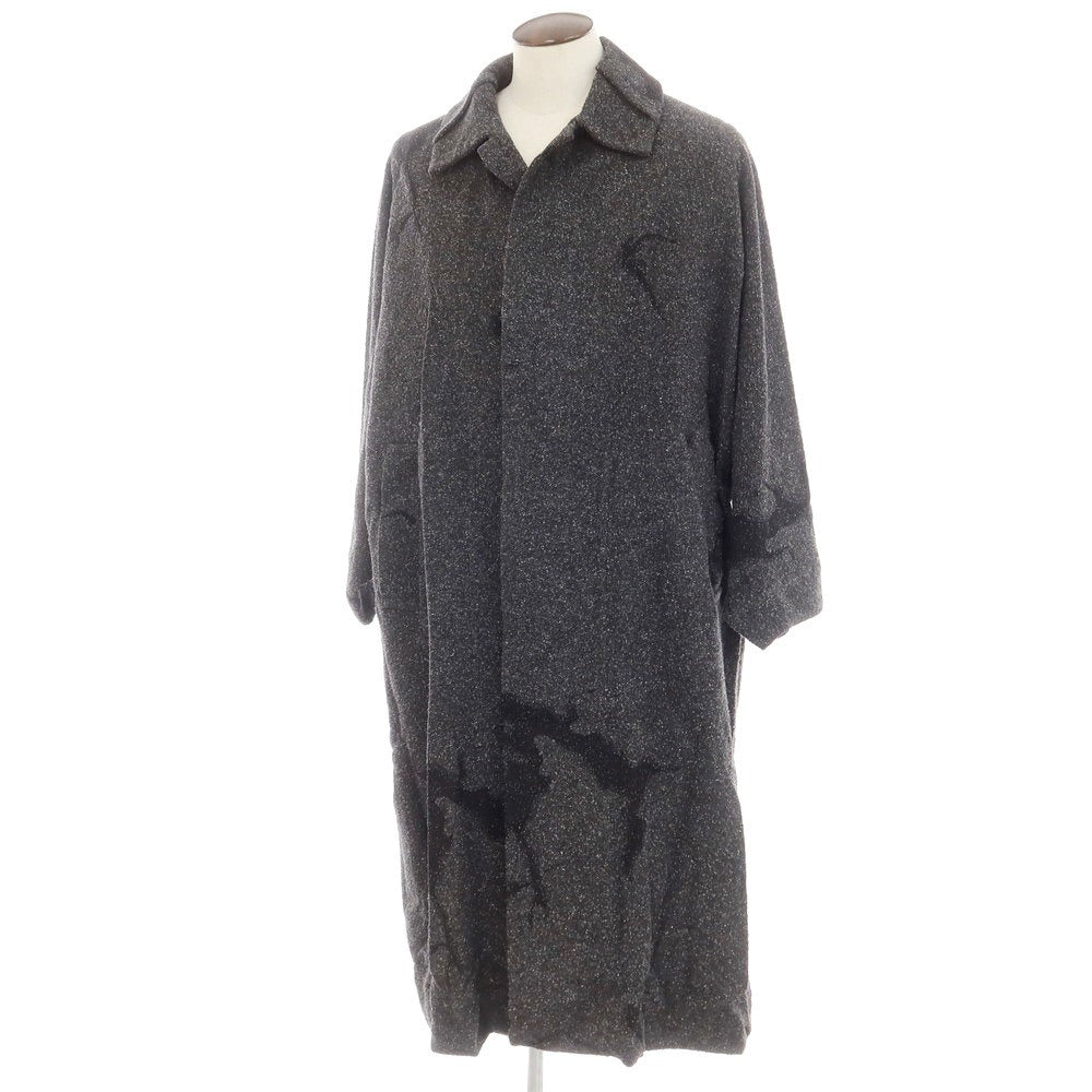 【中古】アイム メン IM MEN 2024年秋冬 シルク系 ジャカード ステンカラーコート ブラック【 表記なし(L位) 】【 状態ランクA 】【 メンズ 】