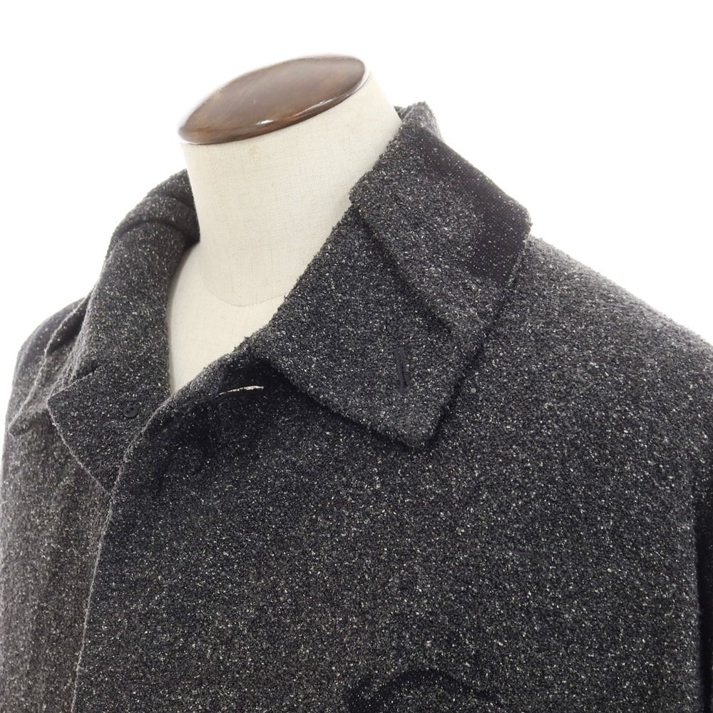 【中古】アイム メン IM MEN 2024年秋冬 シルク系 ジャカード ステンカラーコート ブラック【 表記なし(L位) 】【 状態ランクA 】【 メンズ 】