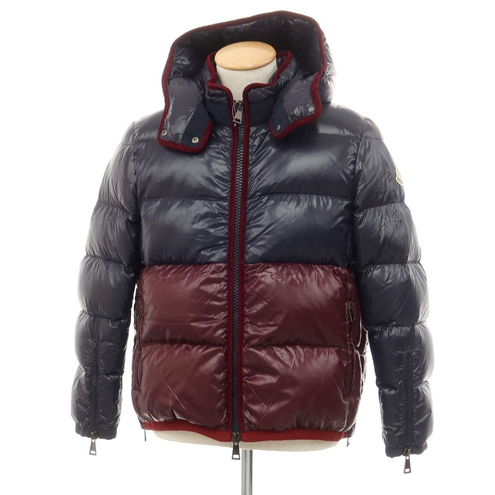 【中古】モンクレール MONCLER ナイロン ダウンジャケット ダークネイビーxボルドー【 （0） 】【 状態ランクB 】【 メンズ 】