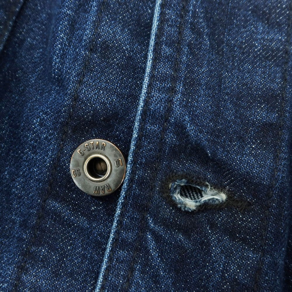 【中古】ジースターロウ G-STAR RAW ストレッチ デニムジャケット ネイビー【 S 】【 状態ランクA 】【 メンズ 】