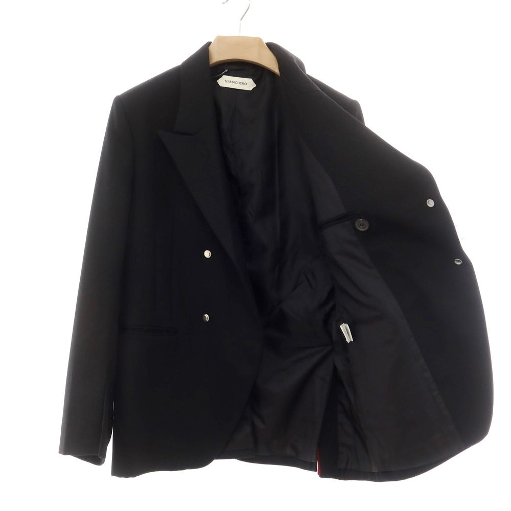 【中古】ナマチェコ NAMACHEKO ウール ダブル カジュアルジャケット ブラック【 M 】【 状態ランクA 】【 メンズ 】