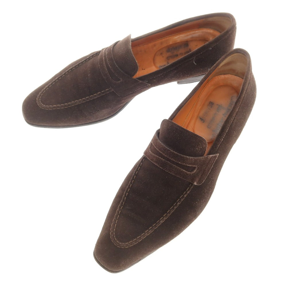 【中古】サントーニ Santoni スエード コインローファー ダークブラウン【 8 】【 状態ランクC 】【 メンズ 】