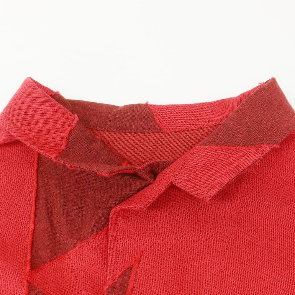 【中古】アイム メン IM MEN 2024年春夏 コットン系 プルオーバー ロングシャツ レッドxブラック【 表記なし(L位) 】【 状態ランクA 】【 メンズ 】