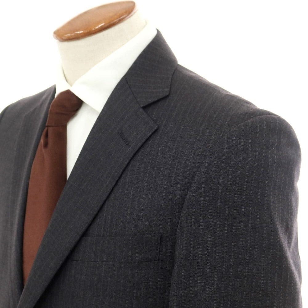 【中古】ダーバン D’URBAN ウールポリエステル ストライプ 2つボタンスーツ グレー【 92A5 (M位) 】【 状態ランクB 】【 メンズ 】