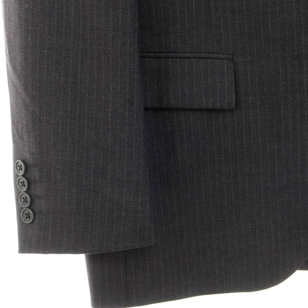 【中古】ダーバン D’URBAN ウールポリエステル ストライプ 2つボタンスーツ グレー【 92A5 (M位) 】【 状態ランクB 】【 メンズ 】