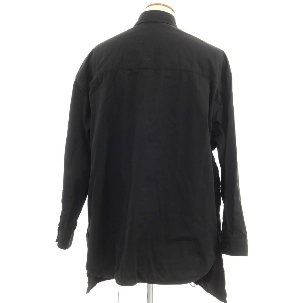 【中古】バレンシアガ BALENCIAGA UNISEX PATCHED CARGO SHIRT コットン カーゴ シャツブルゾン ブラック【 2 】【 状態ランクC 】【 メンズ 】