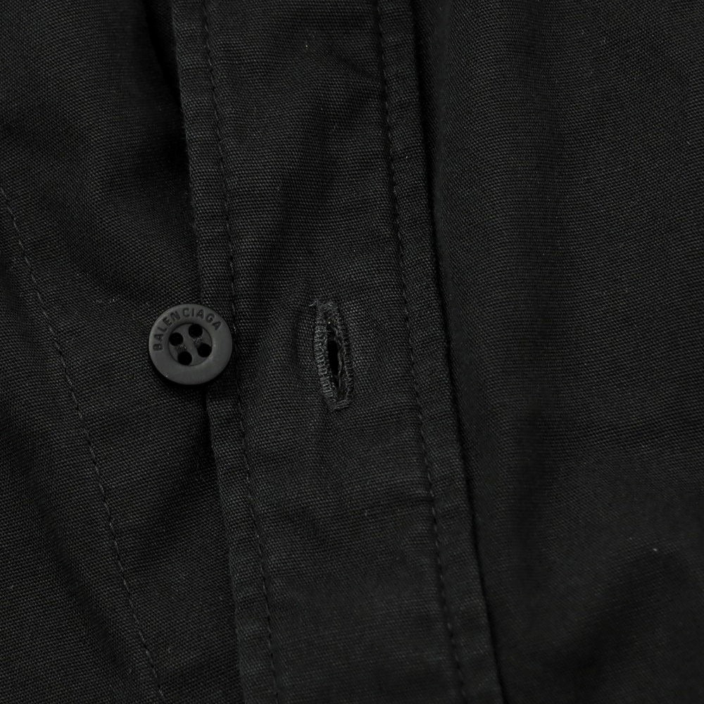 【中古】バレンシアガ BALENCIAGA UNISEX PATCHED CARGO SHIRT コットン カーゴ シャツブルゾン ブラック【 2 】【 状態ランクC 】【 メンズ 】