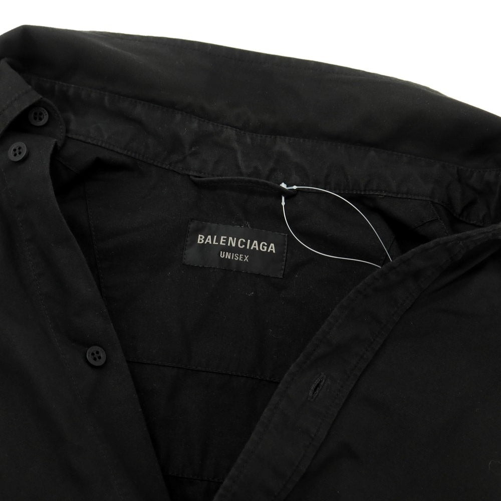【中古】バレンシアガ BALENCIAGA UNISEX PATCHED CARGO SHIRT コットン カーゴ シャツブルゾン ブラック【 2 】【 状態ランクC 】【 メンズ 】