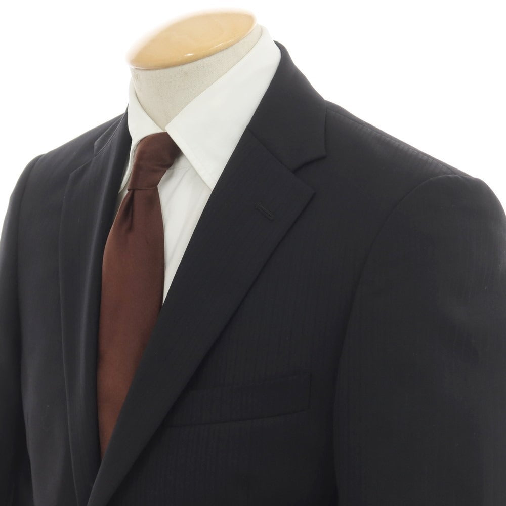 【中古】ヒロコ コシノ HIROKO KOSHINO ウールポリエステル 2つボタンスーツ ブラック【 A5 】【 状態ランクB 】【 メンズ 】