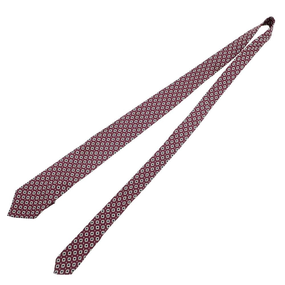 【中古】ルイジ ボレッリ Luigi Borrelli シルク 小紋柄ネクタイ ダークパープルxネイビー【 状態ランクC 】【 メンズ 】