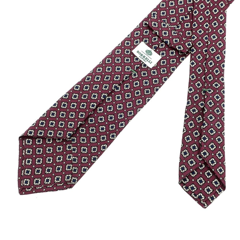 【中古】ルイジ ボレッリ Luigi Borrelli シルク 小紋柄ネクタイ ダークパープルxネイビー【 状態ランクC 】【 メンズ 】