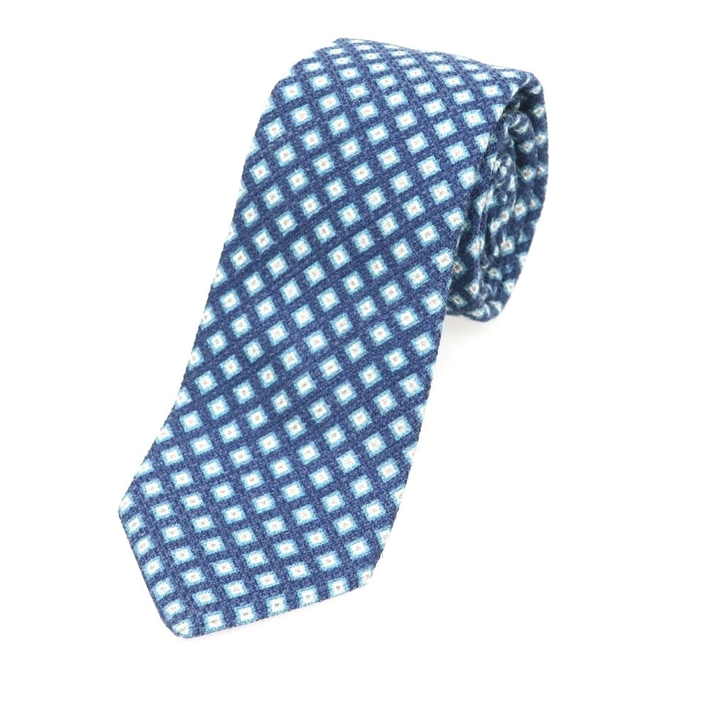 【中古】ルイジ ボレッリ Luigi Borrelli シルク 小紋柄ネクタイ ブルーxホワイト【 状態ランクB 】【 メンズ 】