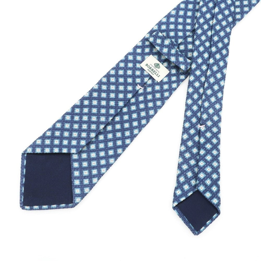 【中古】ルイジ ボレッリ Luigi Borrelli シルク 小紋柄ネクタイ ブルーxホワイト【 状態ランクB 】【 メンズ 】