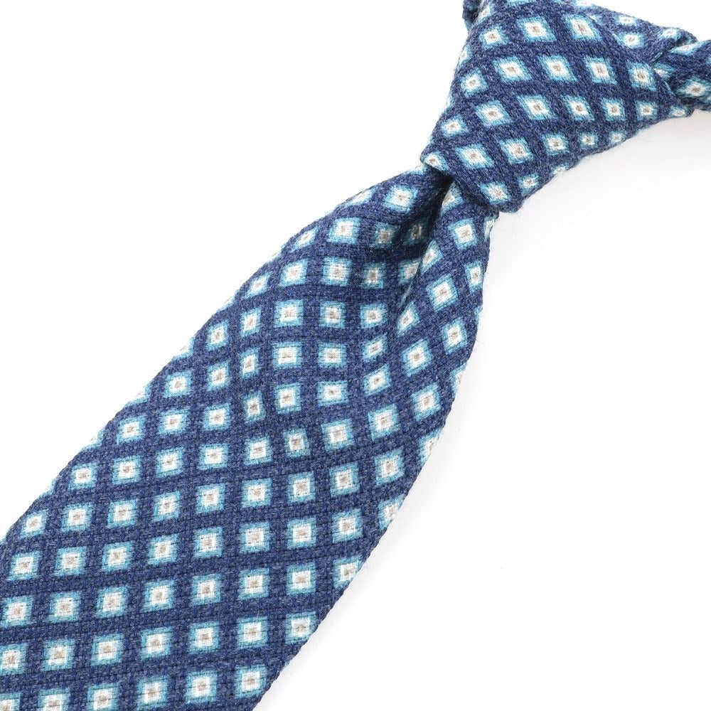 【中古】ルイジ ボレッリ Luigi Borrelli シルク 小紋柄ネクタイ ブルーxホワイト【 状態ランクB 】【 メンズ 】
