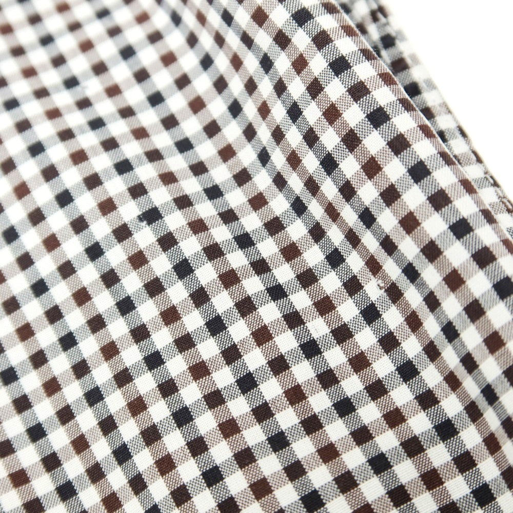 【中古】バルバ ダンディライフ BARBA DANDY LIFE コットン チェック ホリゾンタルカラー カジュアルシャツ ホワイトxブラック【 36 】【 状態ランクD 】【 メンズ 】