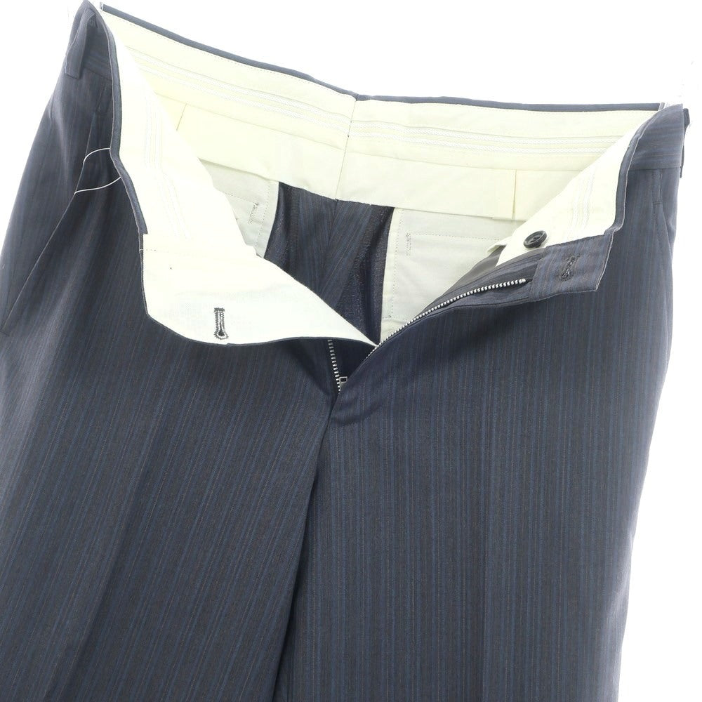 【中古】コムデギャルソン オムドゥ COMME des GARCONS HOMME DEUX 2024年春夏 ウール ストライプ ドレススラックスパンツ グレーxブルー【 M 】【 状態ランクA 】【 メンズ 】