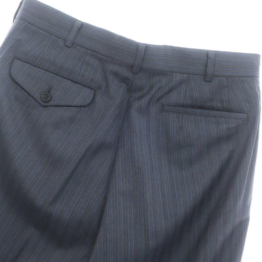 【中古】コムデギャルソン オムドゥ COMME des GARCONS HOMME DEUX 2024年春夏 ウール ストライプ ドレススラックスパンツ グレーxブルー【 M 】【 状態ランクA 】【 メンズ 】