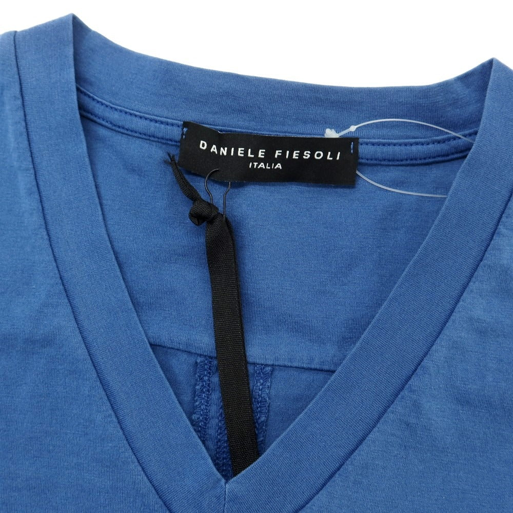 【中古】ダニエレ フィエゾーリ DANIELE FIESOLI コットン Vネック 半袖Tシャツ ブルー【 L 】【 状態ランクA 】【 メンズ 】