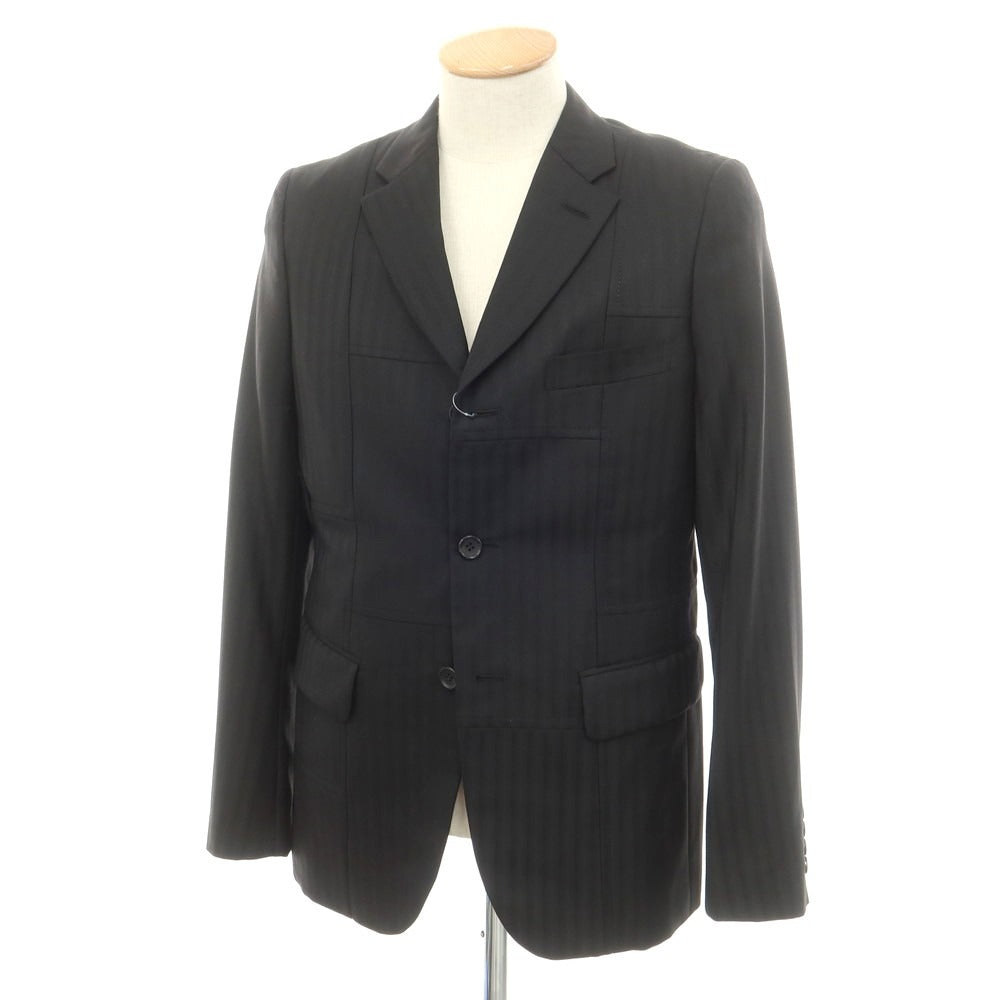 【中古】コムデギャルソン オムドゥ COMME des GARCONS HOMME DEUX 2024年春夏 ウール 切替 テーラードジャケット ブラック【 S 】【 状態ランクA 】【 メンズ 】