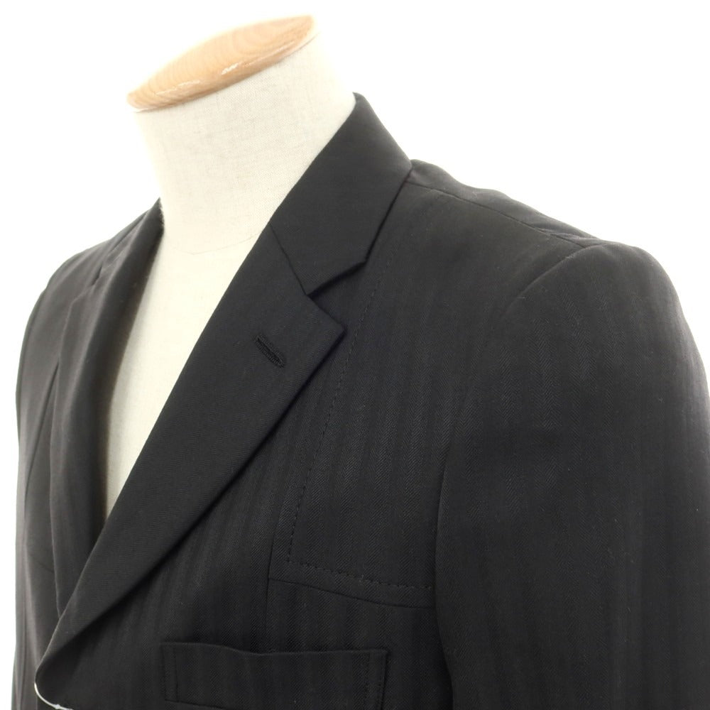 【中古】コムデギャルソン オムドゥ COMME des GARCONS HOMME DEUX 2024年春夏 ウール 切替 テーラードジャケット ブラック【 S 】【 状態ランクA 】【 メンズ 】
