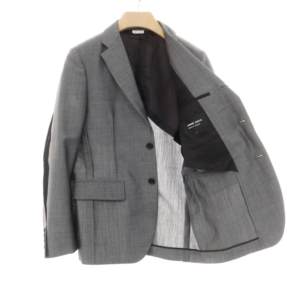 【中古】コムデギャルソン オムドゥ COMME des GARCONS HOMME DEUX 2024年春夏 モヘヤウール テーラードジャケット グレー【 S 】【 状態ランクA 】【 メンズ 】