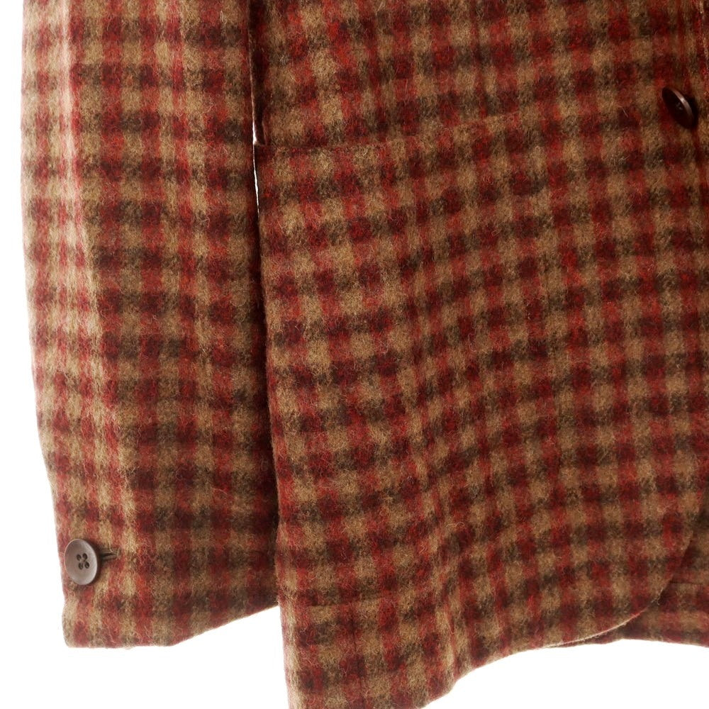 【中古】エルネスト ernesto GFB ベビーアルパカ テーラードジャケット レッドxベージュ【 44 】【 状態ランクC 】【 メンズ 】