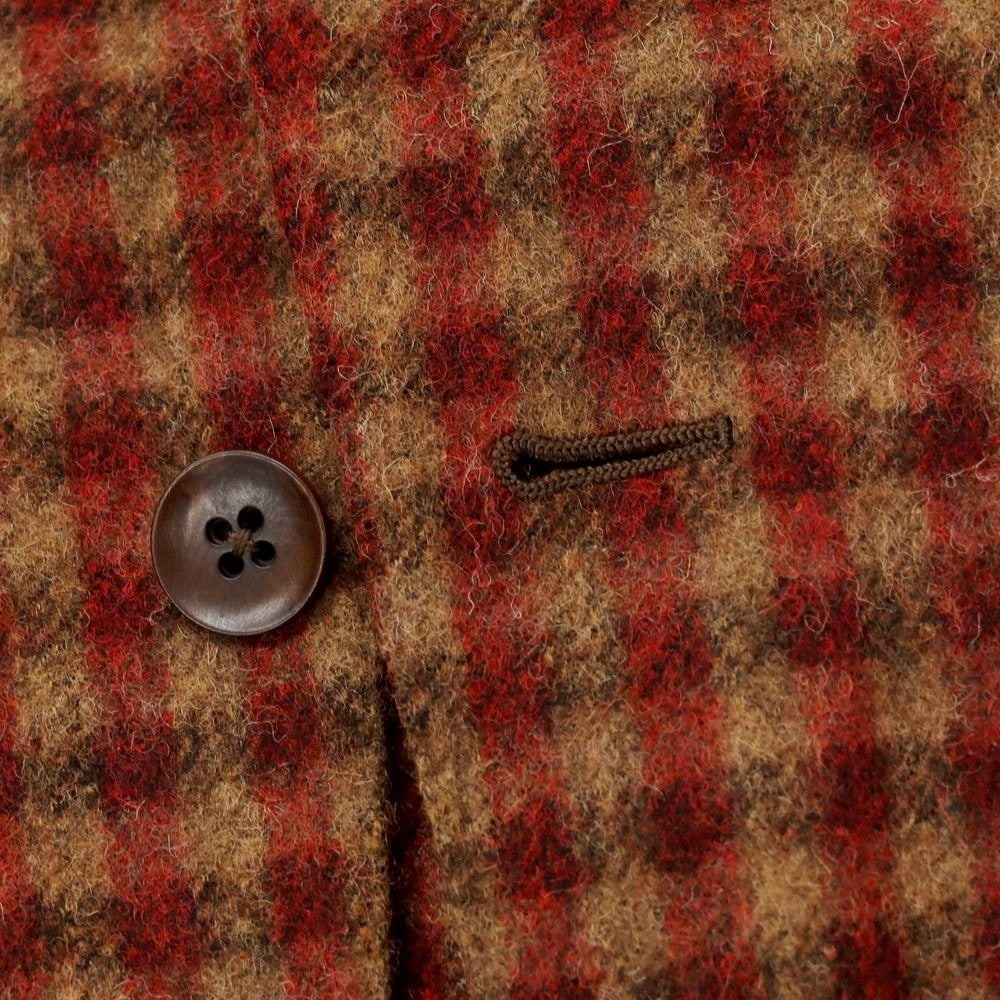 【中古】エルネスト ernesto GFB ベビーアルパカ テーラードジャケット レッドxベージュ【 44 】【 状態ランクC 】【 メンズ 】