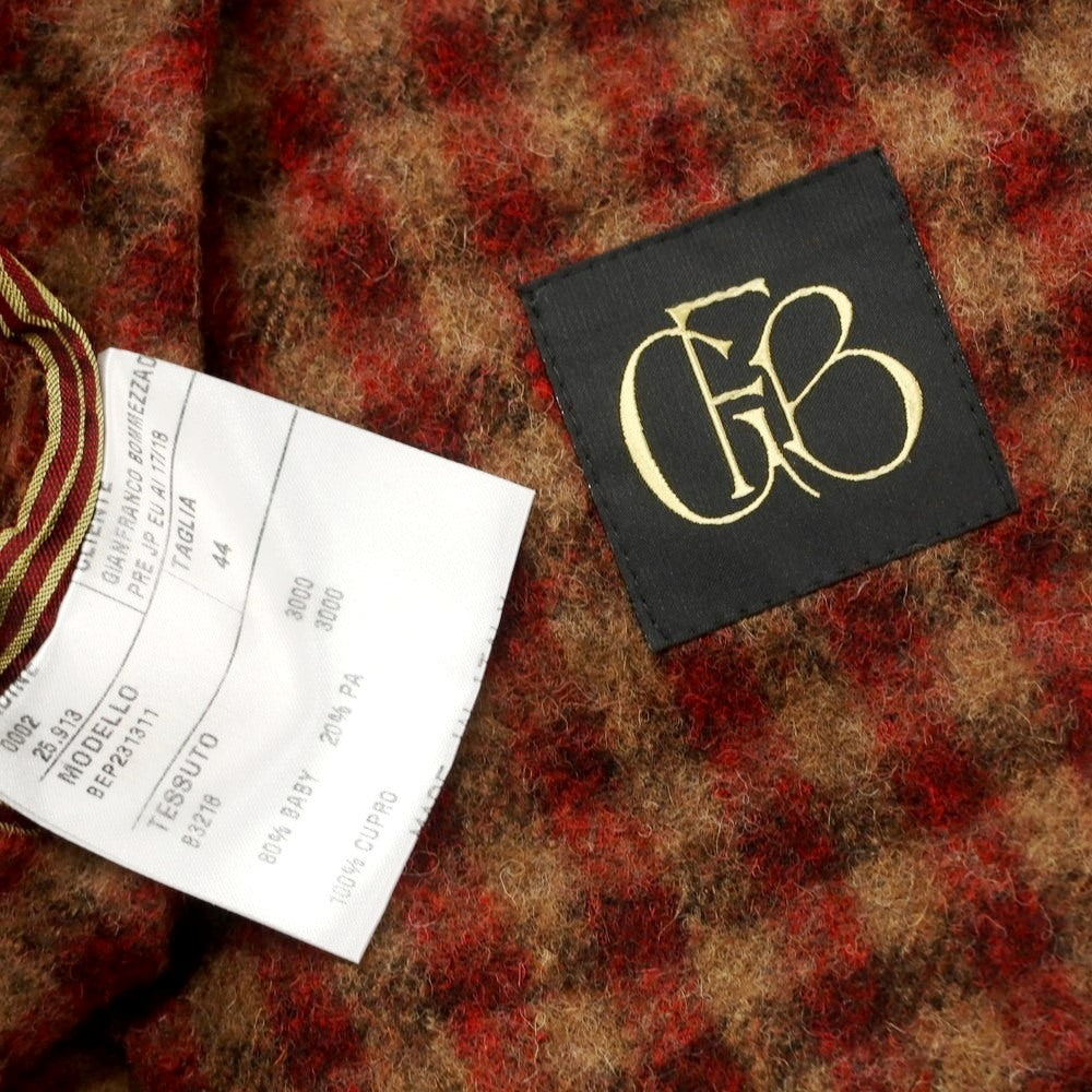 【中古】エルネスト ernesto GFB ベビーアルパカ テーラードジャケット レッドxベージュ【 44 】【 状態ランクC 】【 メンズ 】