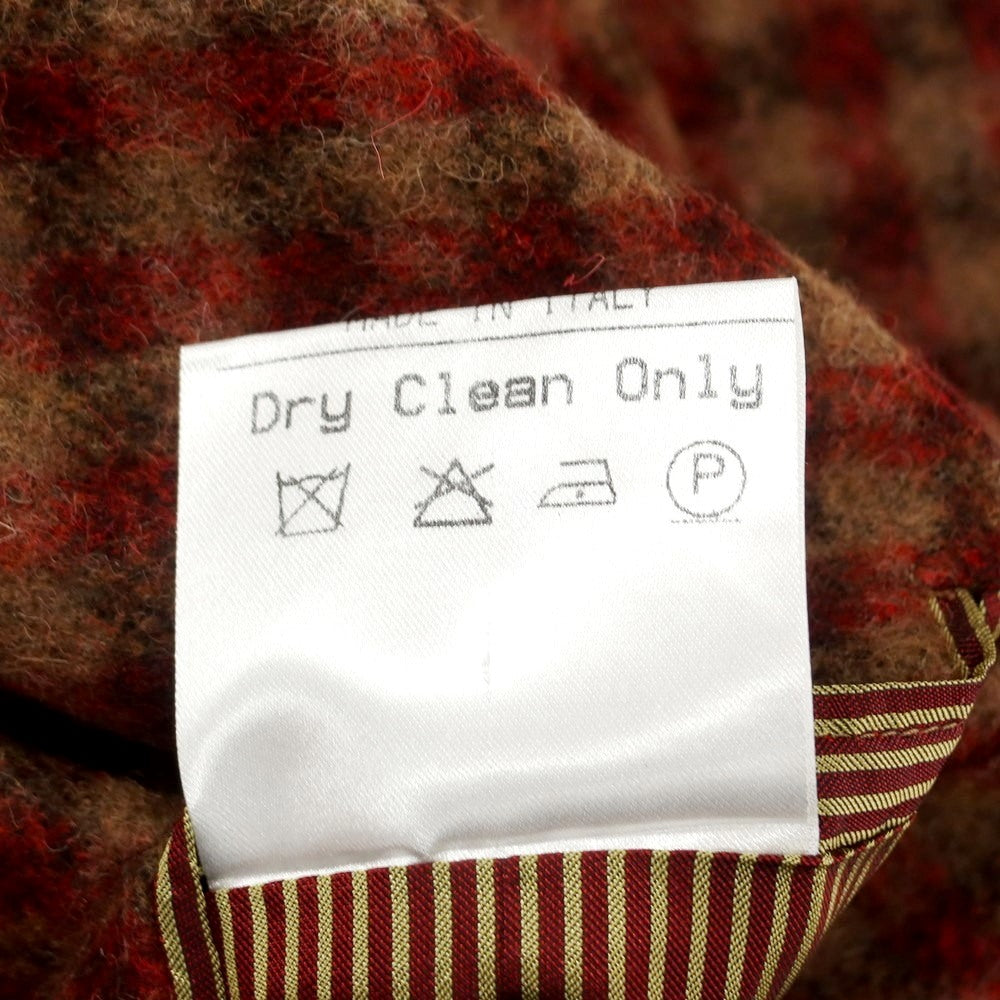 【中古】エルネスト ernesto GFB ベビーアルパカ テーラードジャケット レッドxベージュ【 44 】【 状態ランクC 】【 メンズ 】