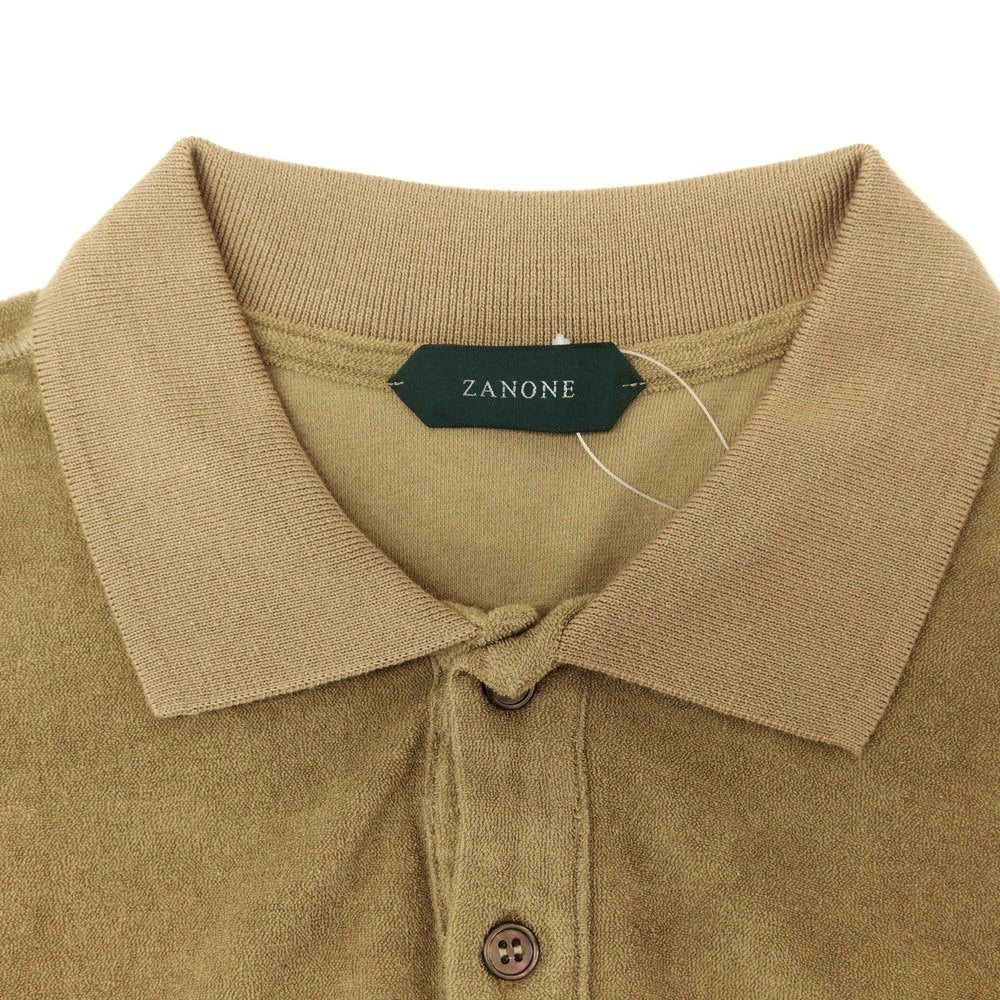 【新品】ザノーネ ZANONE コットン パイル 半袖ポロシャツ オーカー【 44 】【 状態ランクN 】【 メンズ 】