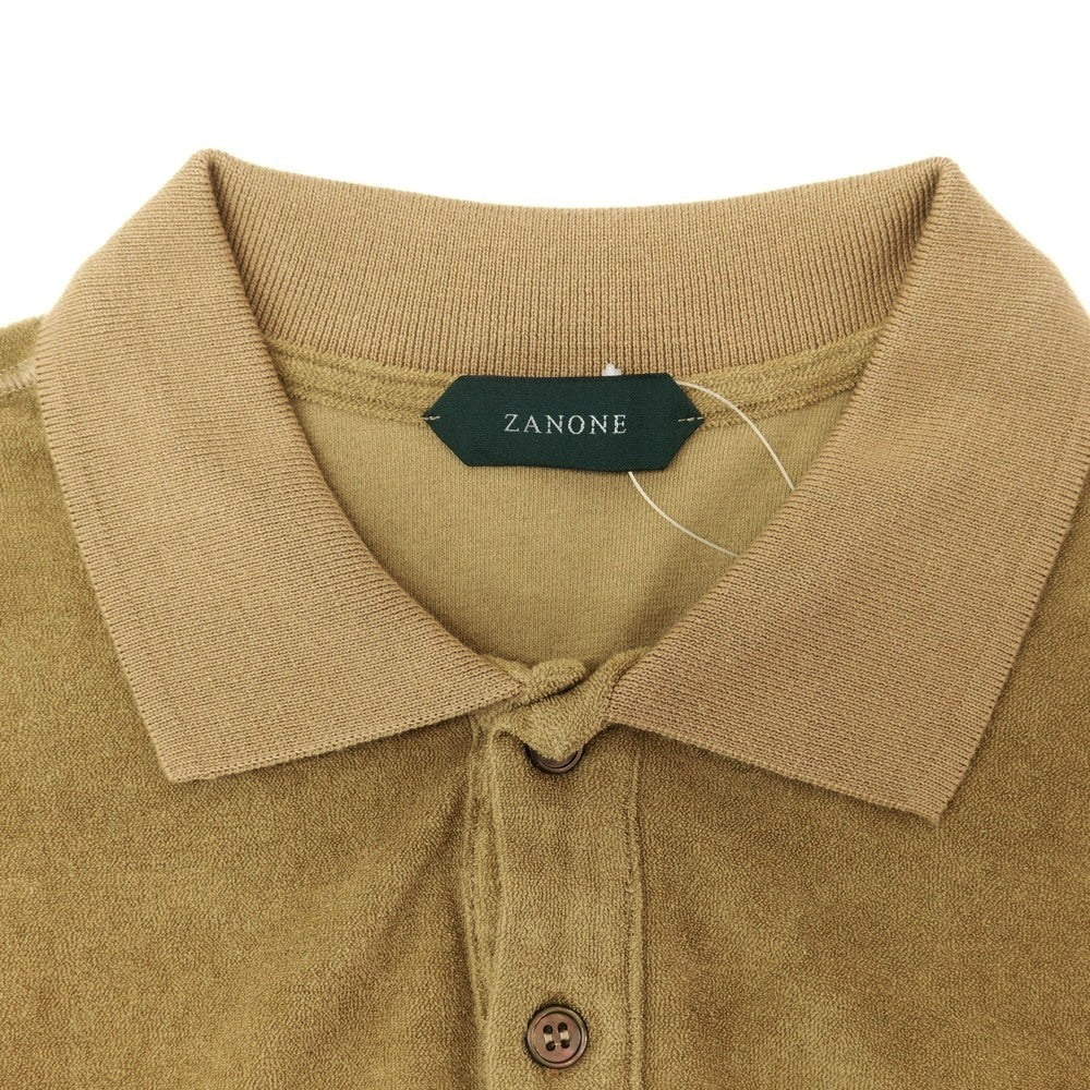 【新品】ザノーネ ZANONE コットン パイル 半袖ポロシャツ オーカー【 44 】【 状態ランクN 】【 メンズ 】