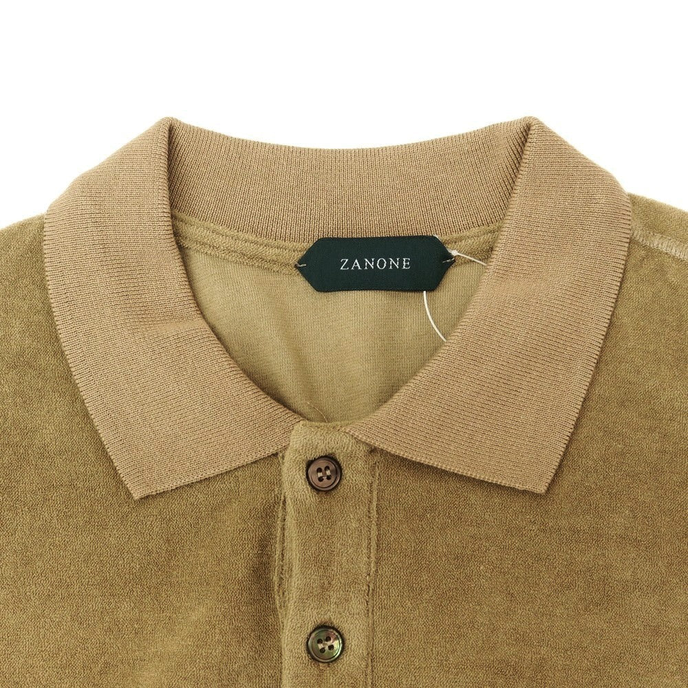 【新品】ザノーネ ZANONE コットン パイル 半袖ポロシャツ オーカー【 46 】【 状態ランクN 】【 メンズ 】
