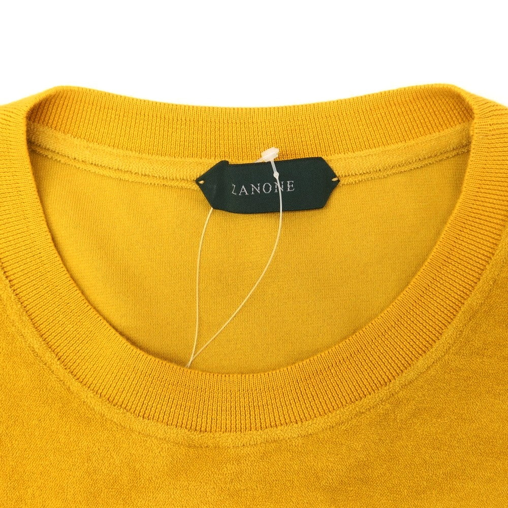 【新品】ザノーネ ZANONE コットン パイル クルーネック 半袖Tシャツ マスタードイエロー【 46 】【 状態ランクN 】【 メンズ 】