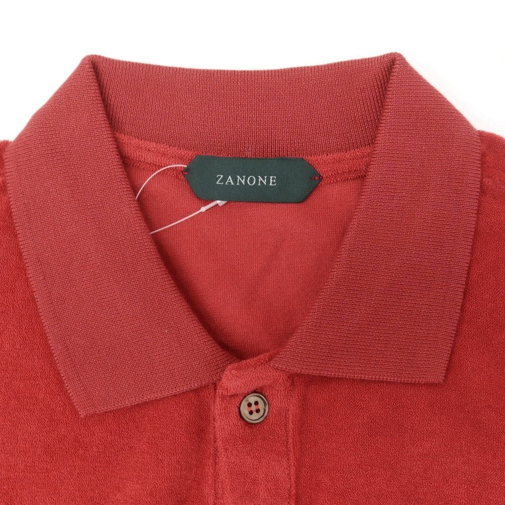 【新品】ザノーネ ZANONE コットン パイル 半袖ポロシャツ レッド【 44 】【 状態ランクN 】【 メンズ 】